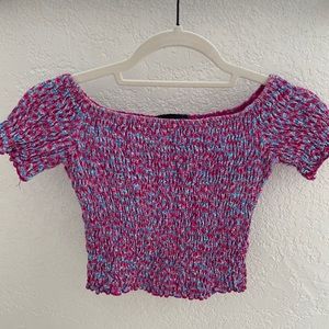 Top shop crinkle crop top